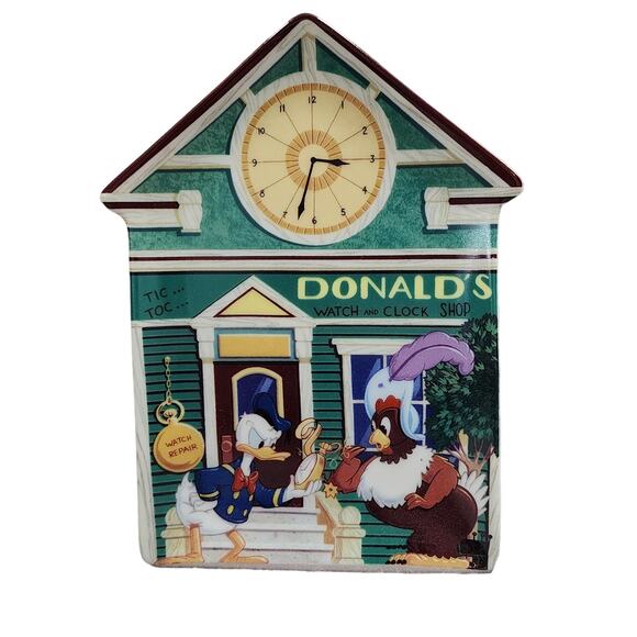 Donald' Watch & Clock Shop #3637B Mickeys Village Disney Bradford Exchange Plate - Picture 1 of 5